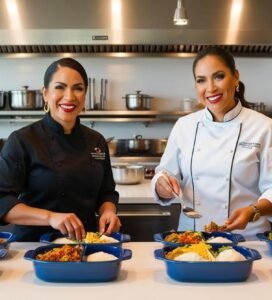 Choose the Perfect Personal Chef for Your Mexican Cuisine Cravings lady Personal chef in a busy modern home kitchen portion controlled pyrex meals (3)