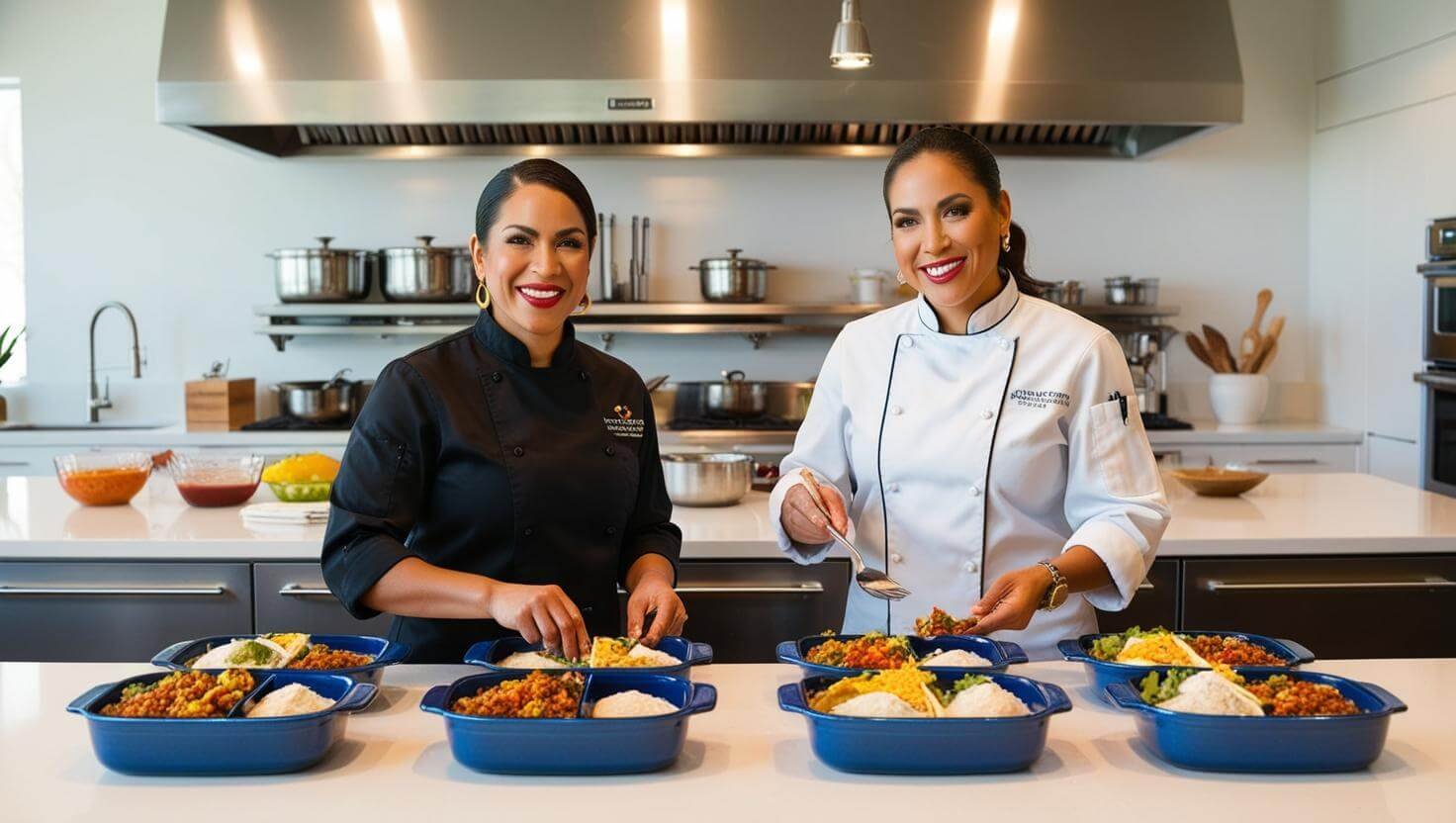 Choose the Perfect Personal Chef for Your Mexican Cuisine Cravings lady Personal chef in a busy modern home kitchen portion controlled pyrex meals (3)
