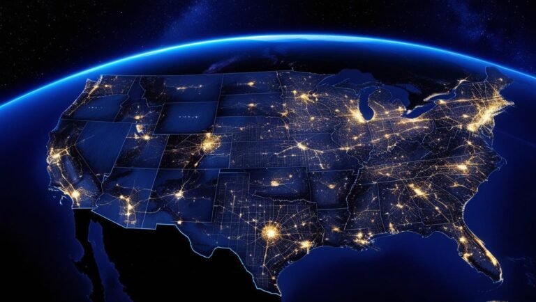 Cities of the United States - a view of the united states from space (1)