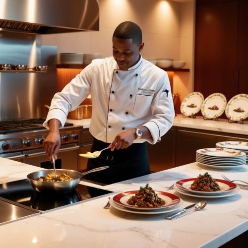 personal chef cooking in a modern kitchen for a family reunion (2)